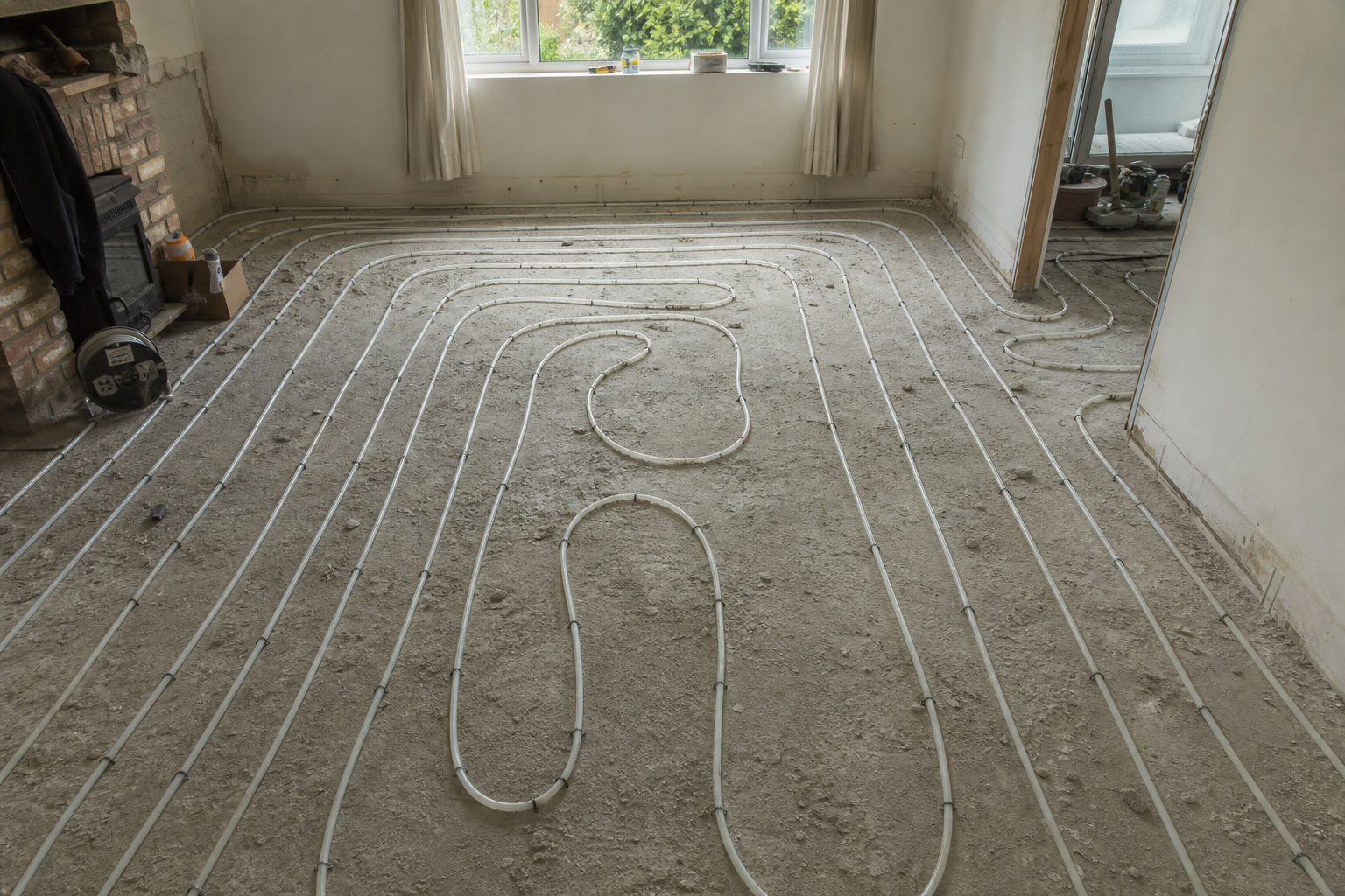 Floor Screeding before - Grantham