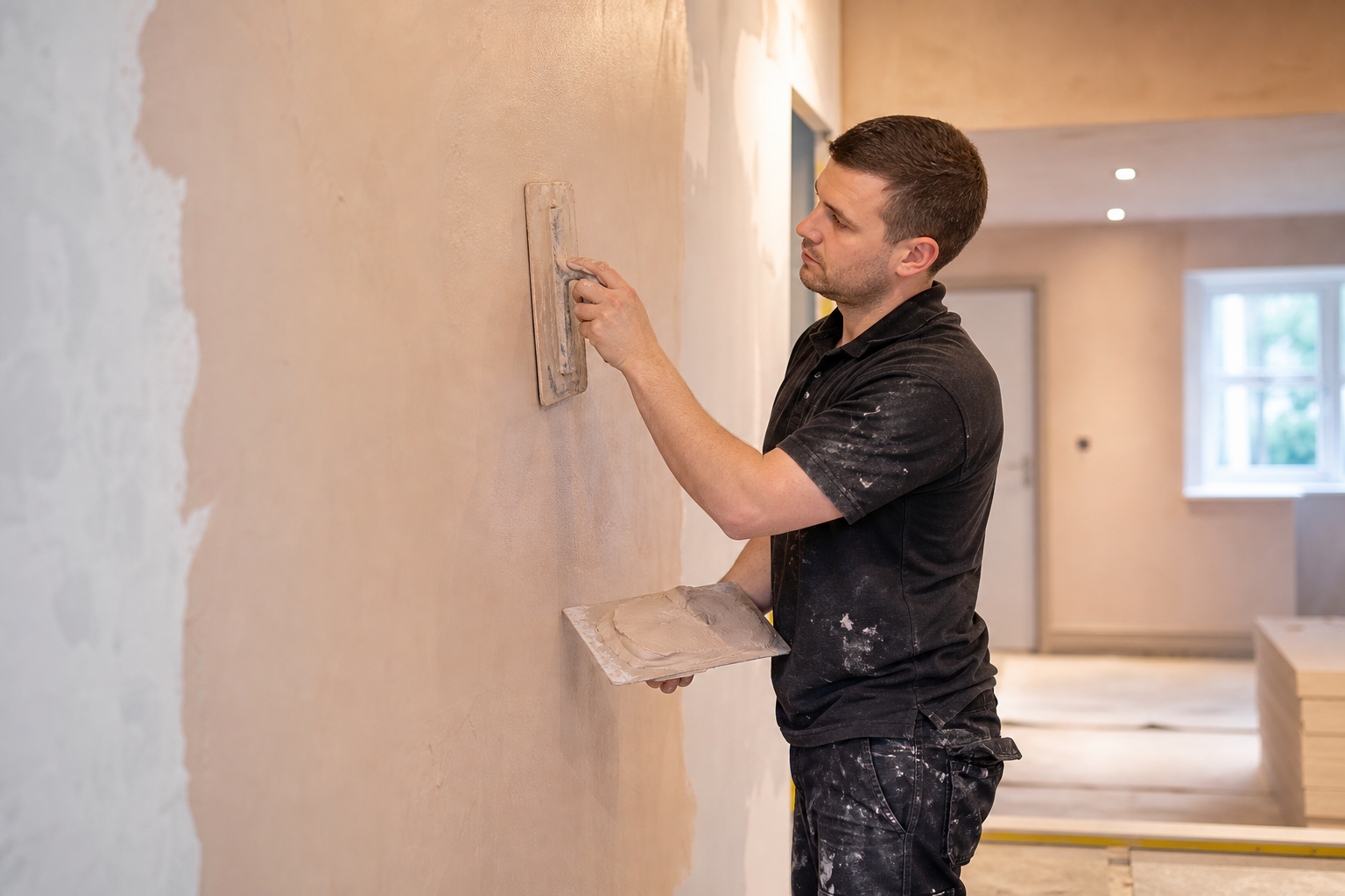 Quality plastering finish on a Lincolnshire interior wall